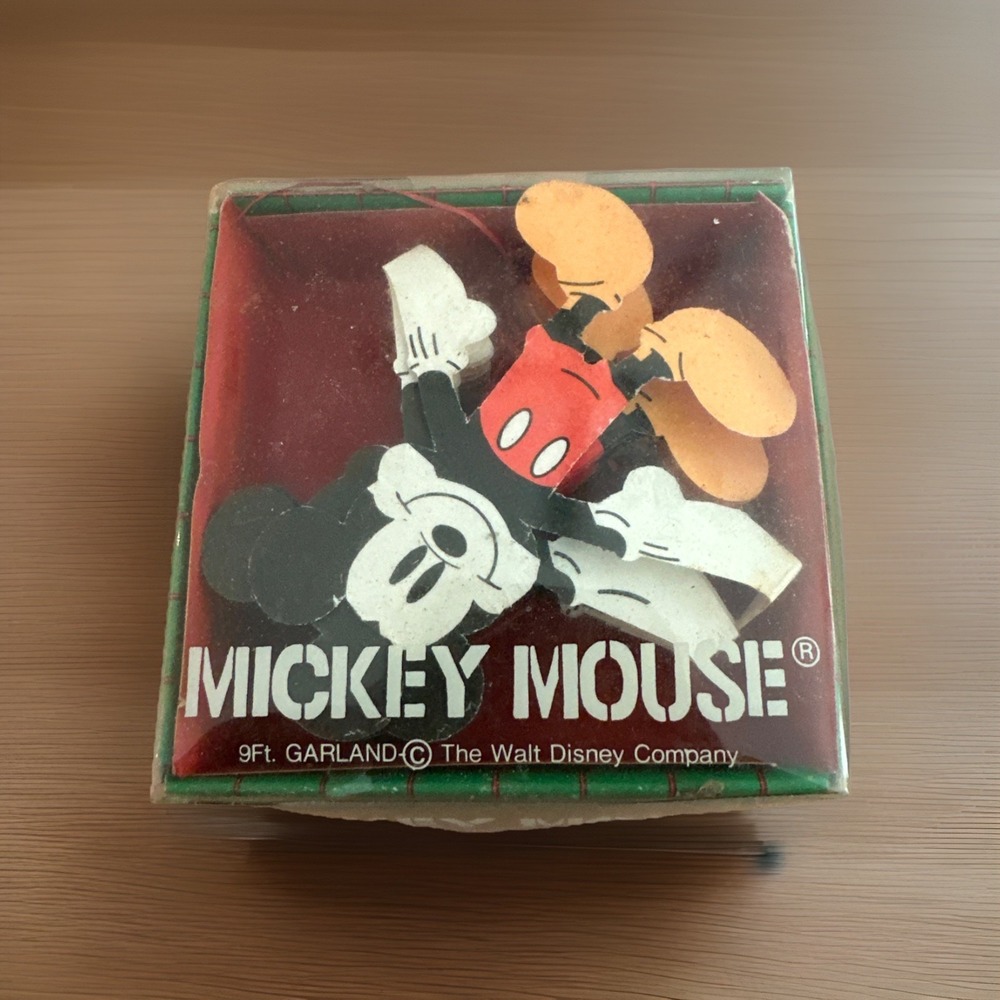 Vtg Kurt Adler Disney Mickey Mouse‎ Paper Garland 9 ft New Old Stock